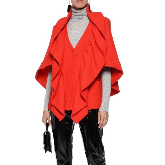 MILLY Ruffled Wool Blend Cape - Picture 9 of 10